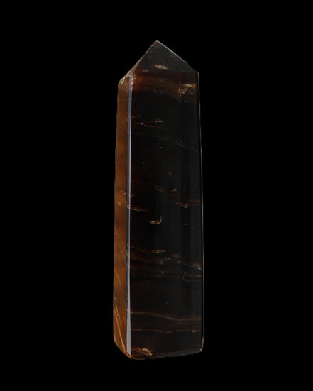 Chocolate Calcite obelisk 108*32mm 216g in sunlight - Rocks and Things Store