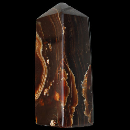 Chocolate Calcite obelisk 91*34mm 211g in sunlight - Rocks and Things Store