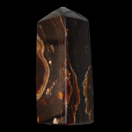 Chocolate Calcite obelisk 91*34mm 211g in sunlight - Rocks and Things Store