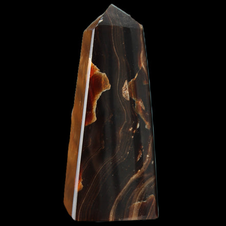 Chocolate Calcite obelisk 97*39mm 243g in sunlight - Rocks and Things Store
