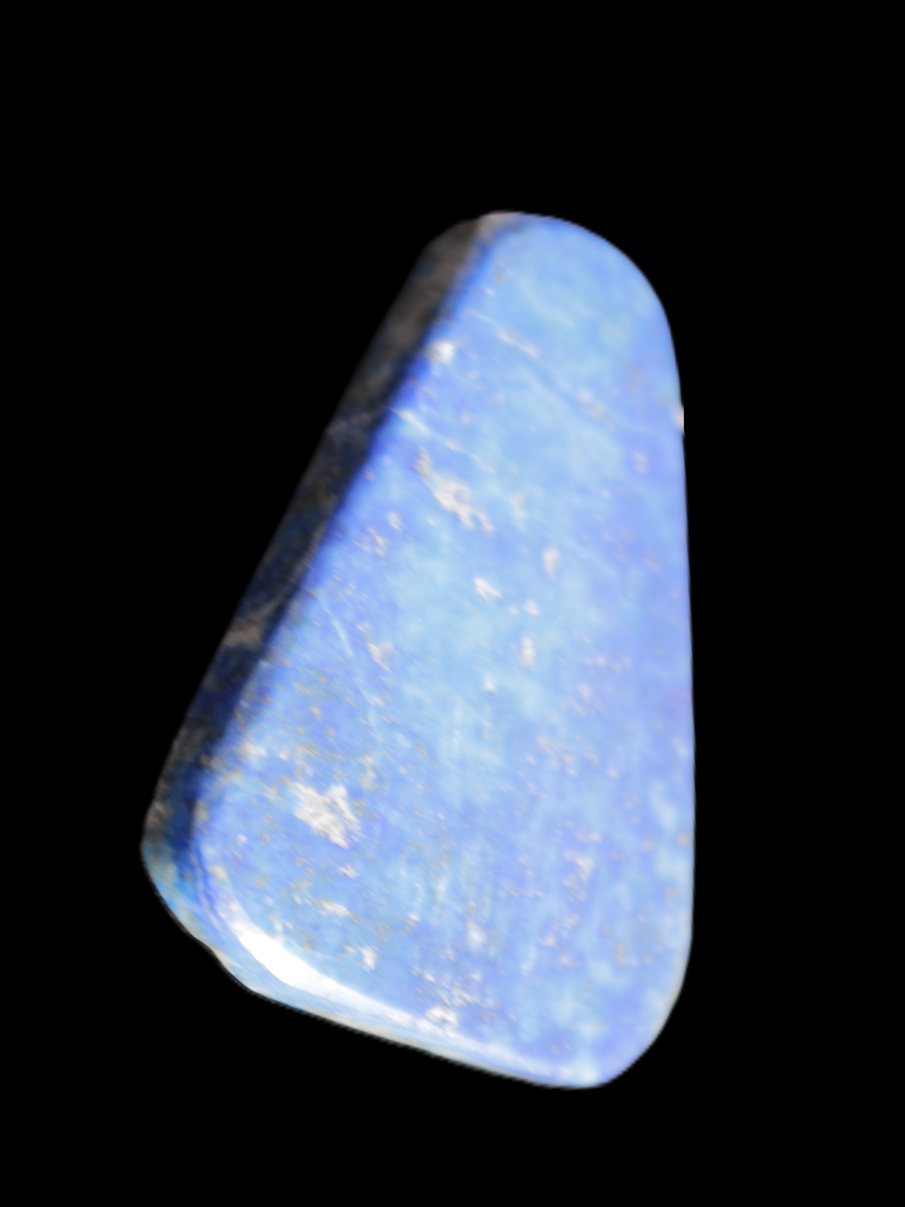 Lapis Lazuli rounded triangular pendant shape 30*2-5*40mm 14.6g in sunlight