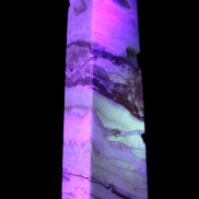 Caribbean aqua blue Calcite obelisk 479g in UV light - Rocks and Things Store