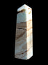Caribbean aqua blue Calcite obelisk 479g in sunlight - Rocks and Things Store