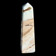 Caribbean aqua blue Calcite obelisk 479g in sunlight - Rocks and Things Store