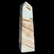 Caribbean aqua blue Calcite obelisk 479g in sunlight - Rocks and Things Store