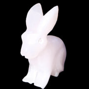 Mangano Calcite bunny 76*36*100mm 396g in sunlight - Rocks and Things Store