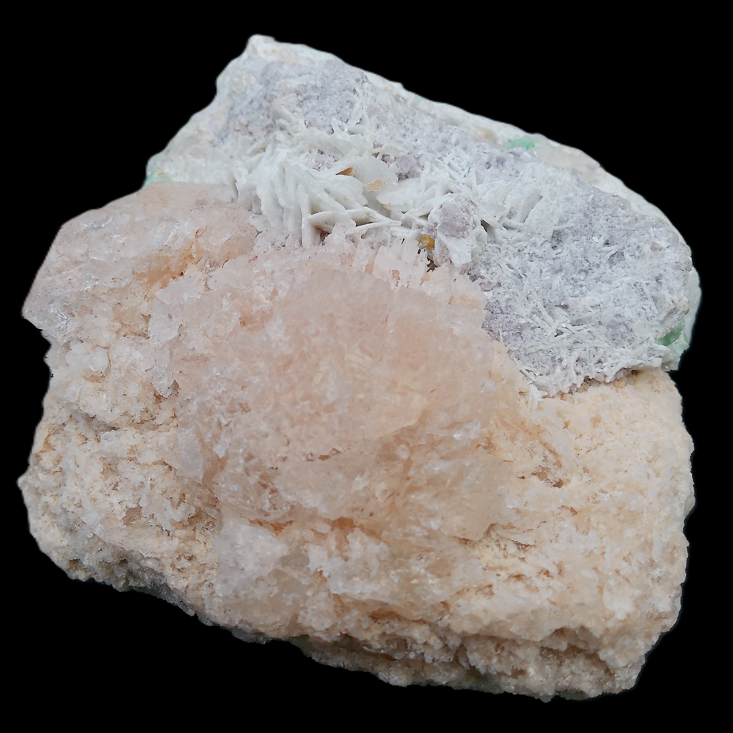 Magnificent Green Tourmaline, Kunzite, Lepidolite plus more specimen 140m 2035g in sunlight - Rocks and Things Store