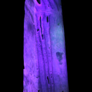 Caribbean Calcite aqua blue obelisk 170mm 539g in UV light