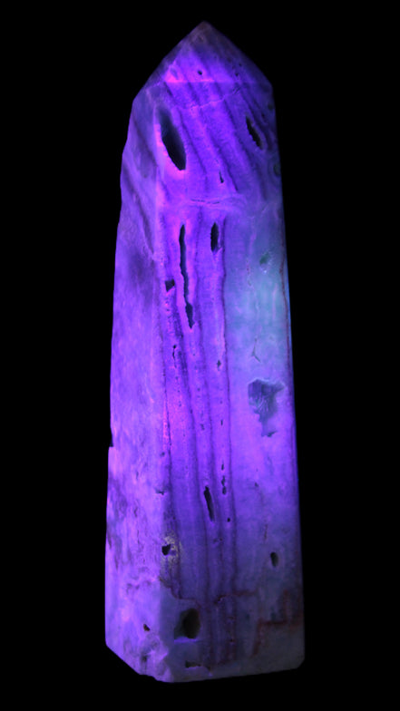 Caribbean Calcite aqua blue obelisk 170mm 539g Rocks and Things Store
