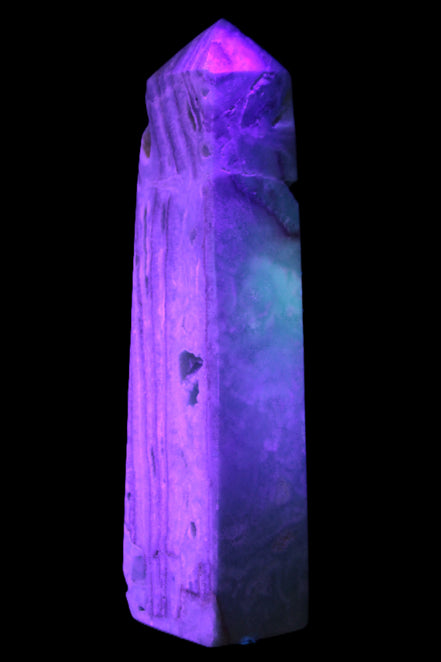 Caribbean Calcite aqua blue obelisk 170mm 539g Rocks and Things Store