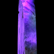 Caribbean Calcite aqua blue obelisk 170mm 539g in UV light
