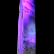 Caribbean Calcite aqua blue obelisk 170mm 539g in UV light - Rocks and Things Store