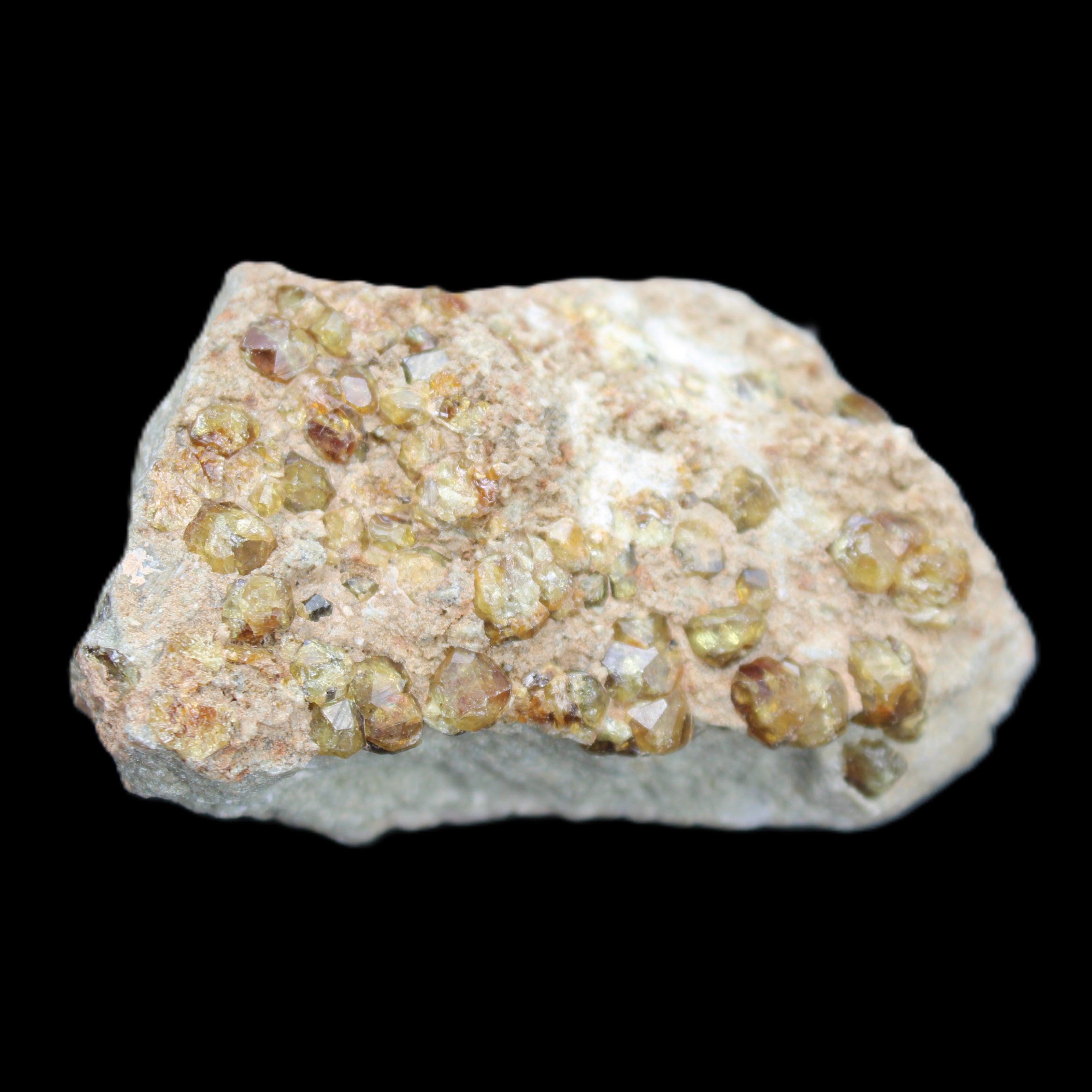 Peridot on matrix 37*34*27mm 48g in sunlight - Rocks and Things Store