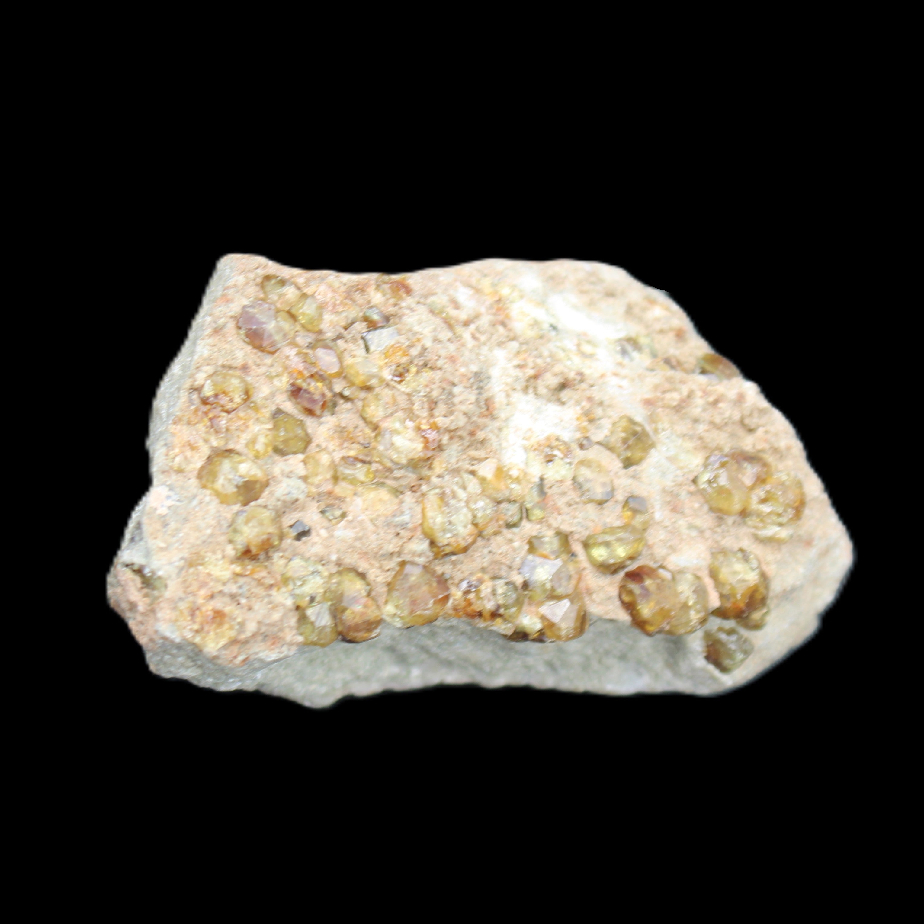 Peridot on matrix 37*34*27mm 48g in sunlight - Rocks and Things Store