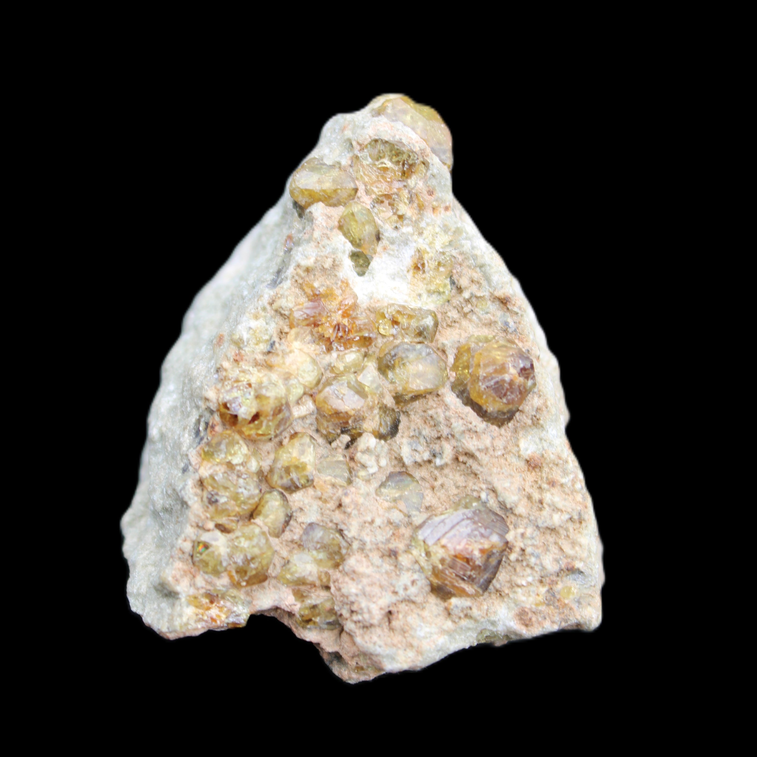 Peridot on matrix 51*33*23mm 77g in sunlight - Rocks and Things Store