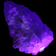 Stepped Clear, Blue and Purple Fluorite cluster 185*135*79mm 1349g in UV light - Rocks and Things Store