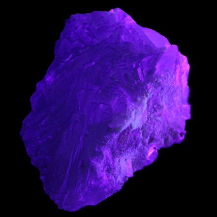Stepped Clear, Blue and Purple Fluorite cluster 185*135*79mm 1349g in UV light - Rocks and Things Store