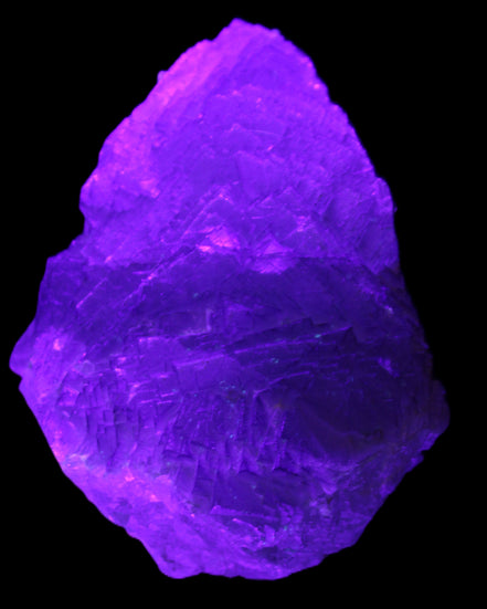 Stepped Clear, Blue and Purple Fluorite cluster 185*135*79mm 1349g in UV light - Rocks and Things Store
