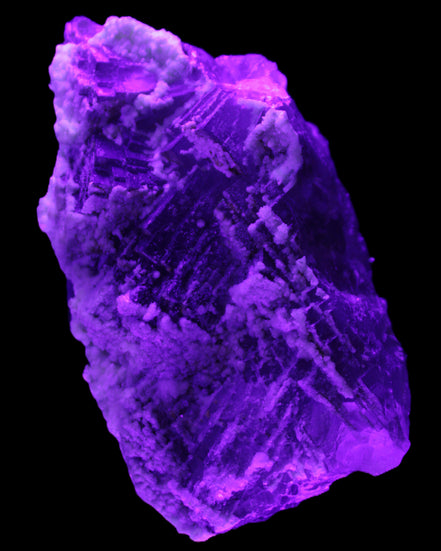 Fluorite snow steppes 137*55*65mm 1080g in UV light - Rocks and Things Store
