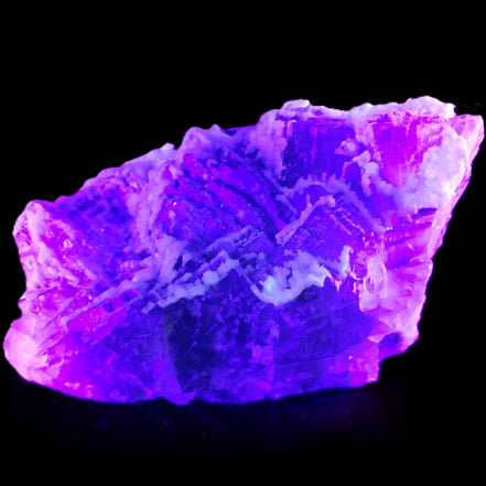 Fluorite snow steppes 137*55*65mm 1080g in UV light - Rocks and Things Store