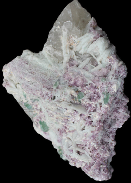 Green and Pink Tourmaline in Lepidolite, Feldspar and Quartz matrix 150*131*60mm 1204g in sunlight - Rocks and Things Store