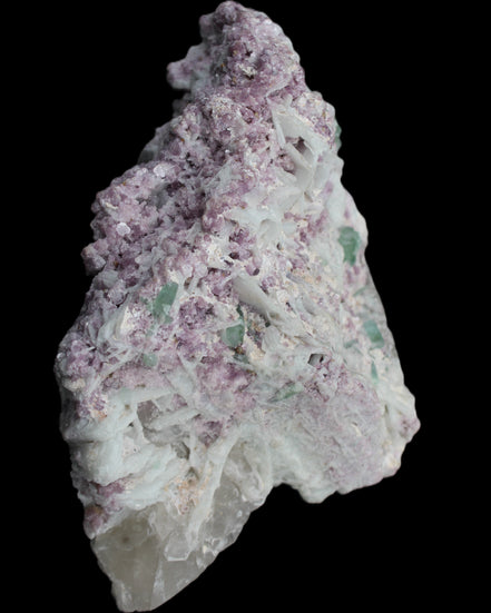 Green and Pink Tourmaline in Lepidolite, Feldspar and Quartz matrix 150*131*60mm 1204g in sunlight - Rocks and Things Store