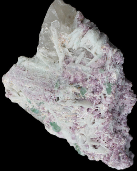 Green and Pink Tourmaline in Lepidolite, Feldspar and Quartz matrix 150*131*60mm 1204g in sunlight - Rocks and Things Store