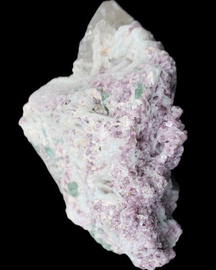 Green and Pink Tourmaline in Lepidolite, Feldspar and Quartz matrix 150*131*60mm 1204g in sunlight - Rocks and Things Store