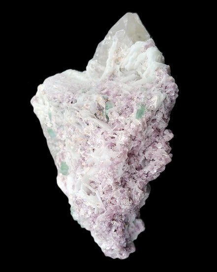Green and Pink Tourmaline in Lepidolite, Feldspar and Quartz matrix 150*131*60mm 1204g in sunlight - Rocks and Things Store