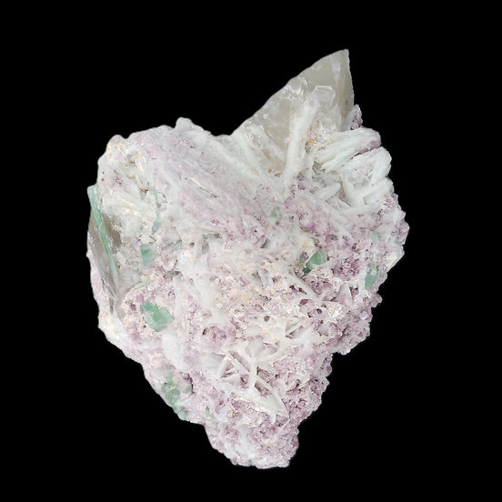 Green and Pink Tourmaline in Lepidolite, Feldspar and Quartz matrix 150*131*60mm 1204g in sunlight - Rocks and Things Store