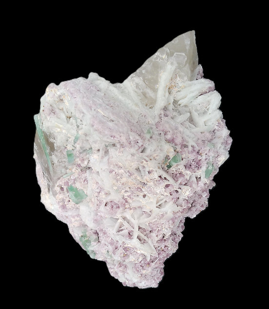 Green and Pink Tourmaline in Lepidolite, Feldspar and Quartz matrix 150*131*60mm 1204g in sunlight - Rocks and Things Store