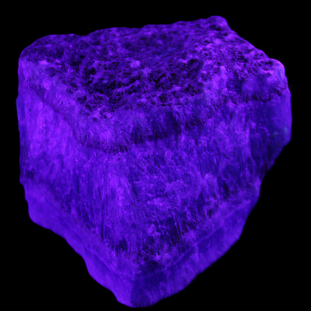 Awesome Blue Aragonite 100*83*71mm 1035g in UV light - Rocks and Things Store