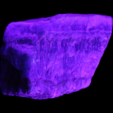 Awesome Blue Aragonite 100*83*71mm 1035g in UV light - Rocks and Things Store