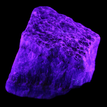 Blue Aragonite stalactite specimen 108*69*84mm 824g in UV light - Rocks and Things Store