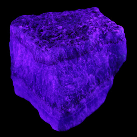 Blue Aragonite stalactite specimen 108*69*84mm 824g in UV light - Rocks and Things Store