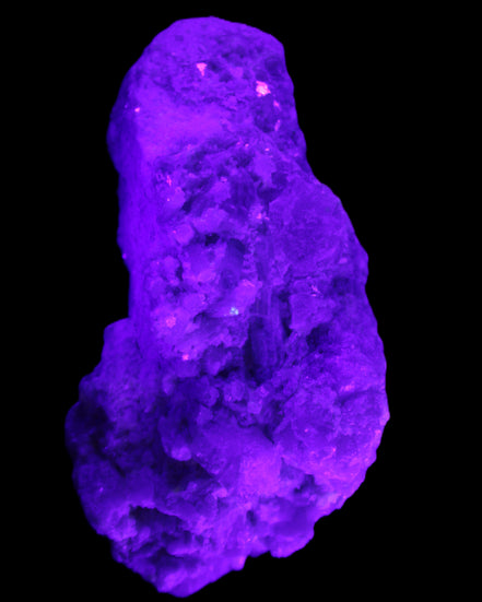 Green and Pink Tourmaline, Feldspar, Lepidolite and Clear Quartz 120*65*65mm 509g in UV light - Rocks and Things Store