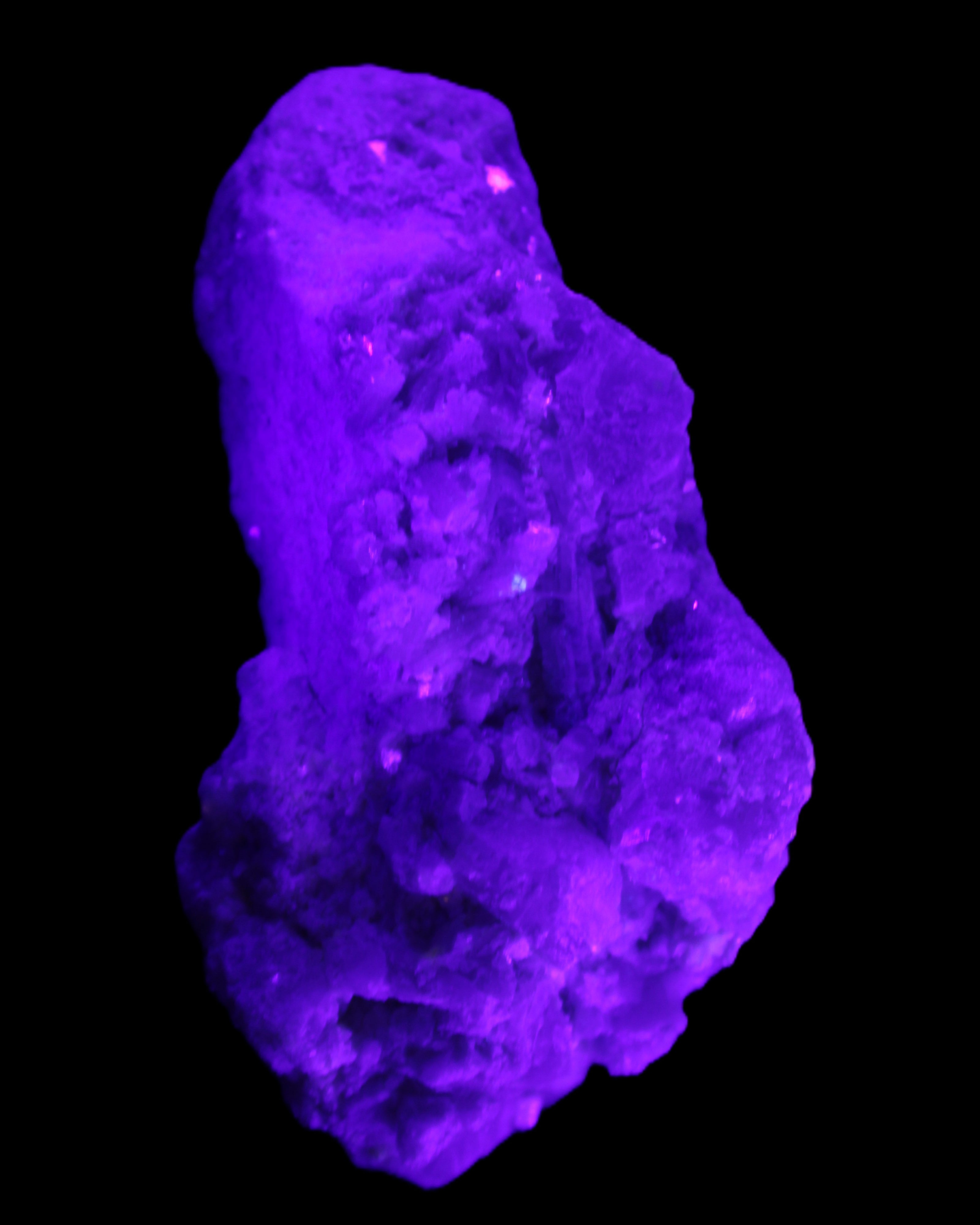 Green and Pink Tourmaline, Feldspar, Lepidolite and Clear Quartz 120*65*65mm 509g in UV light - Rocks and Things Store