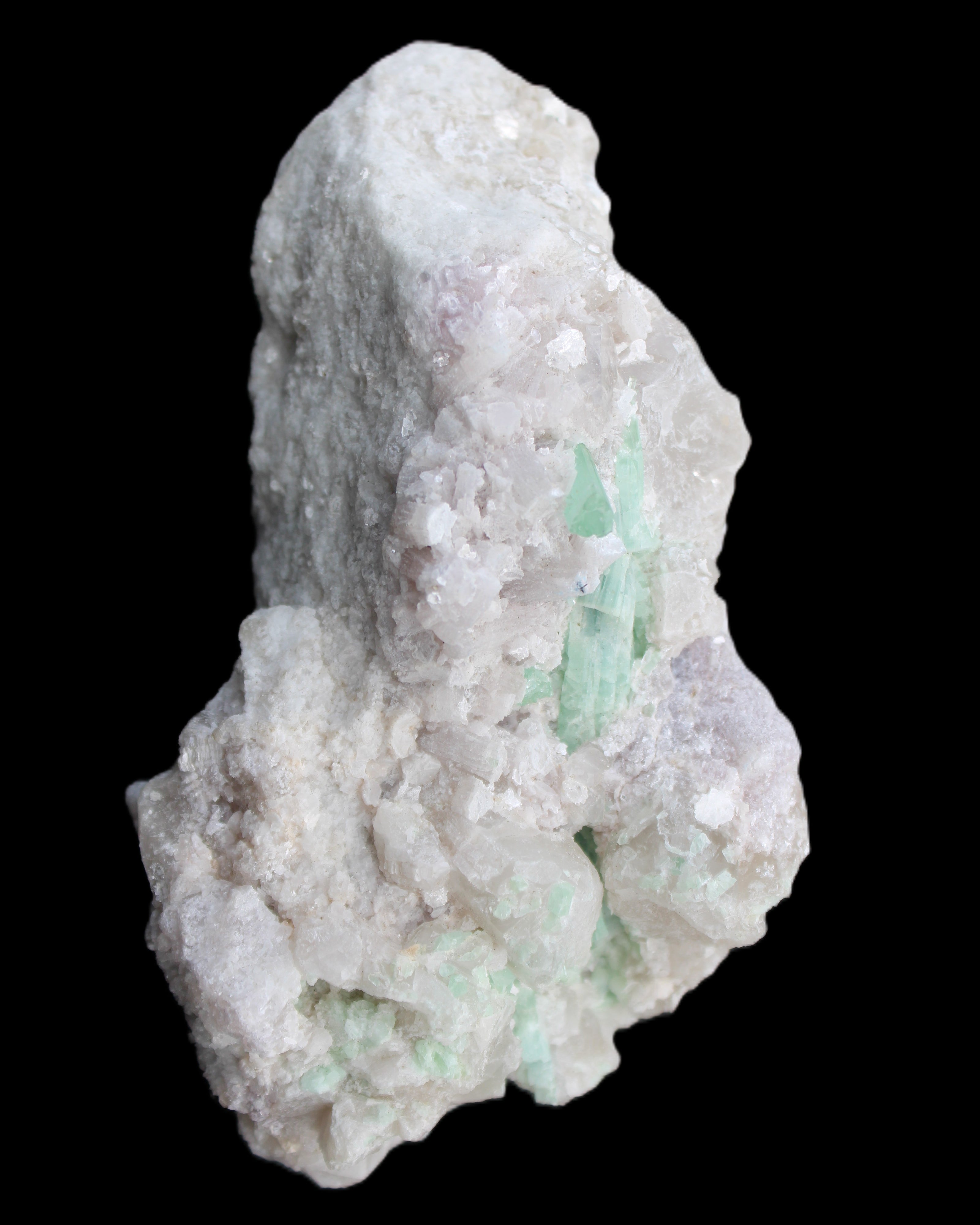 Green and Pink Tourmaline, Feldspar, Lepidolite and Clear Quartz 120*65*65mm 509g in sunlight - Rocks and Things Store