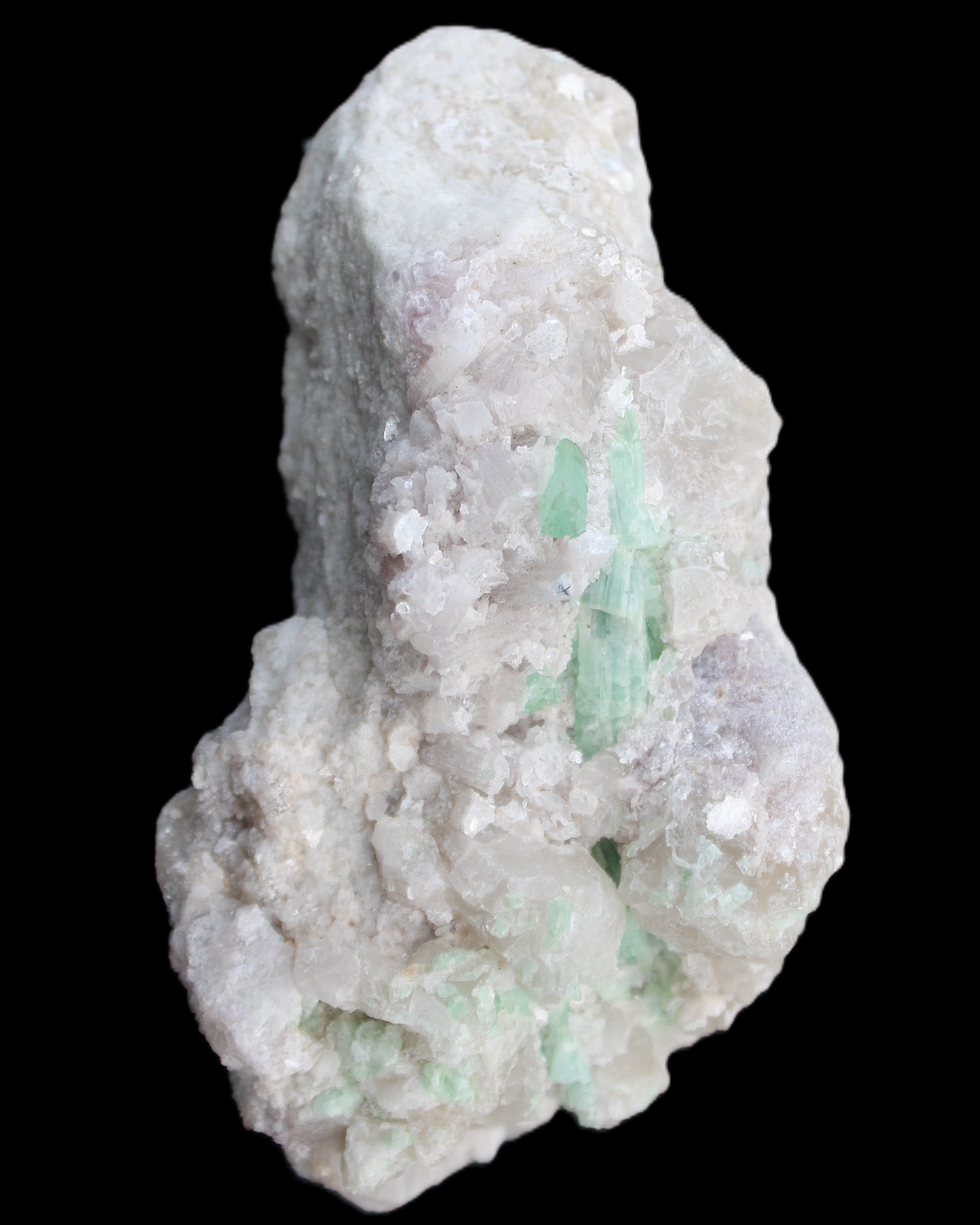 Green and Pink Tourmaline, Feldspar, Lepidolite and Clear Quartz 120*65*65mm 509g in sunlight - Rocks and Things Store