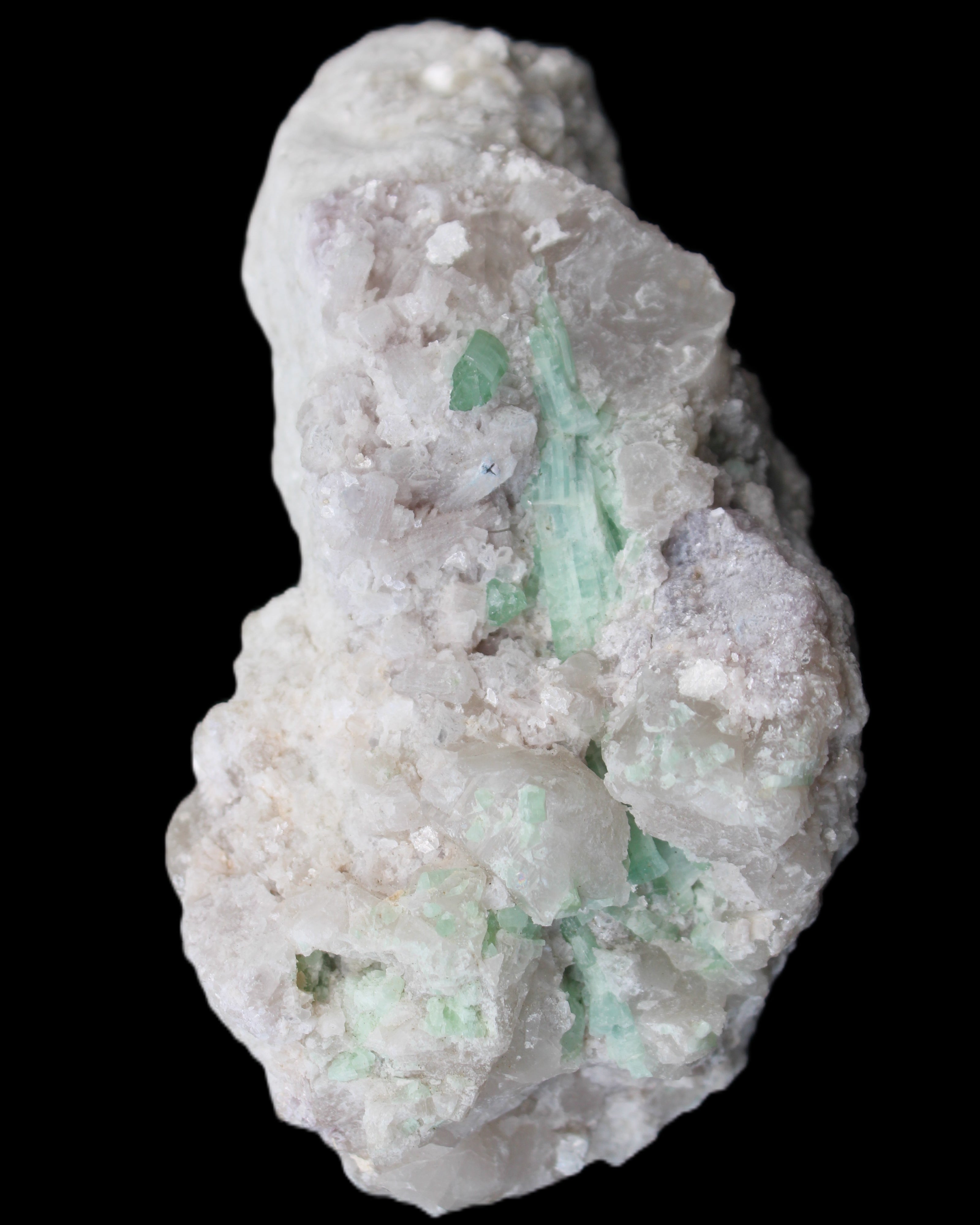 Green and Pink Tourmaline, Feldspar, Lepidolite and Clear Quartz 120*65*65mm 509g in sunlight - Rocks and Things Store