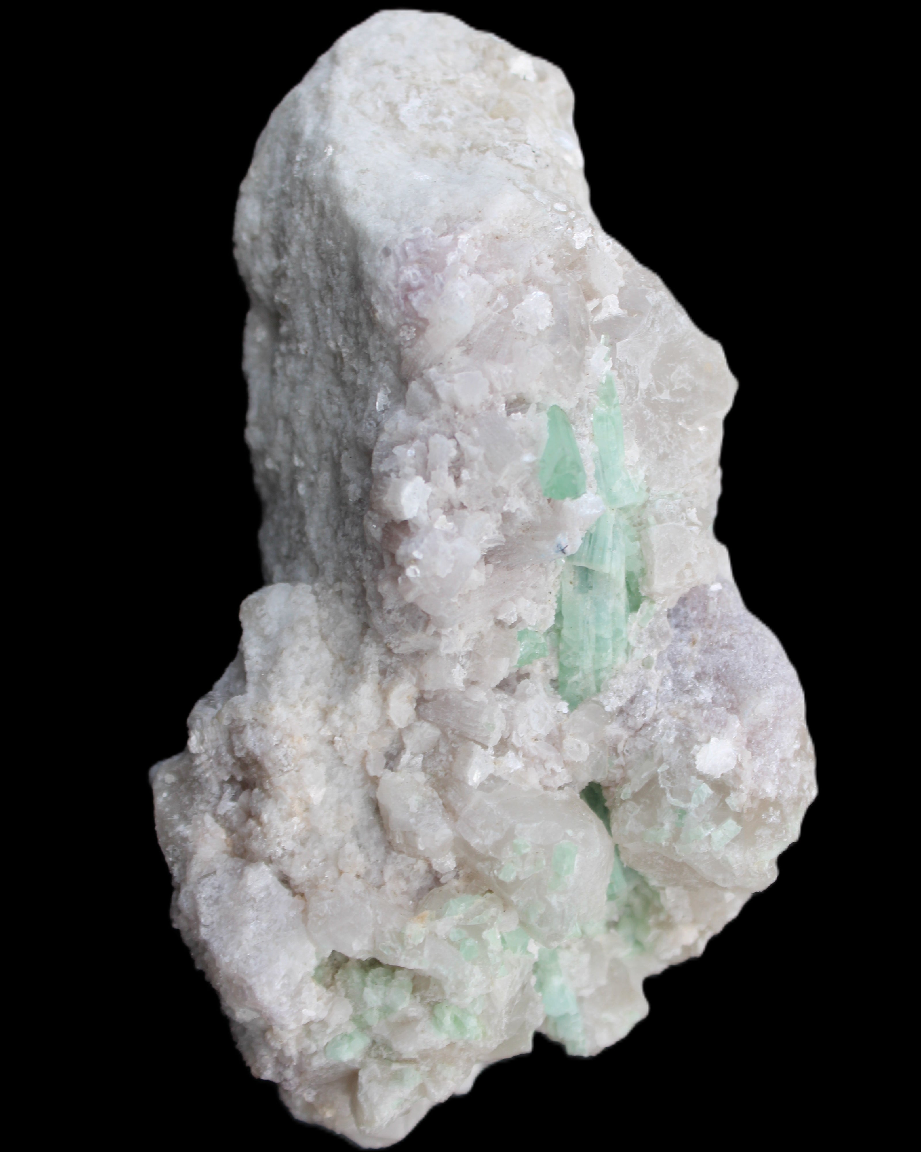 Green and Pink Tourmaline, Feldspar, Lepidolite and Clear Quartz 120*65*65mm 509g in sunlight - Rocks and Things Store