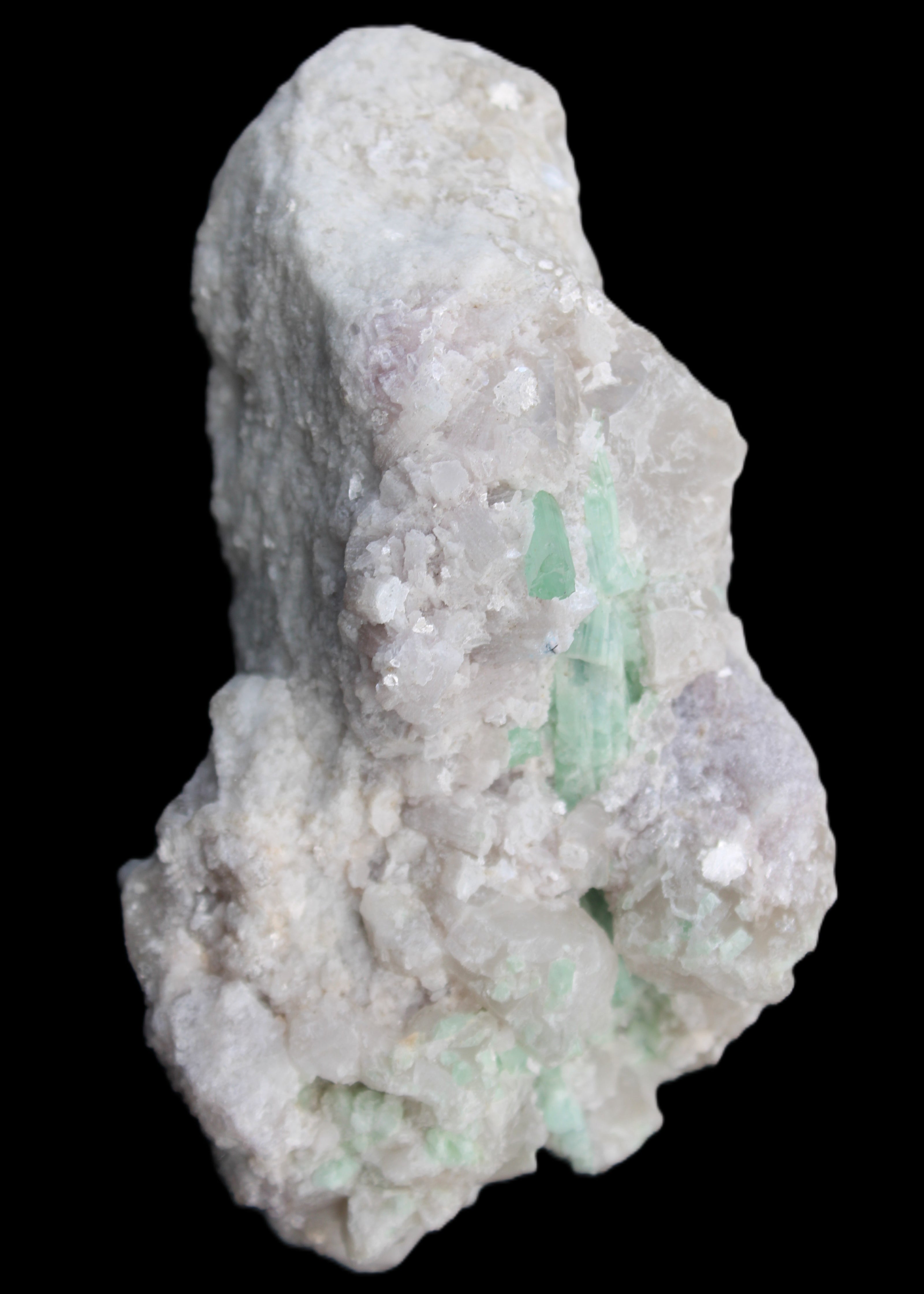 Green and Pink Tourmaline, Feldspar, Lepidolite and Clear Quartz 120*65*65mm 509g in sunlight - Rocks and Things Store