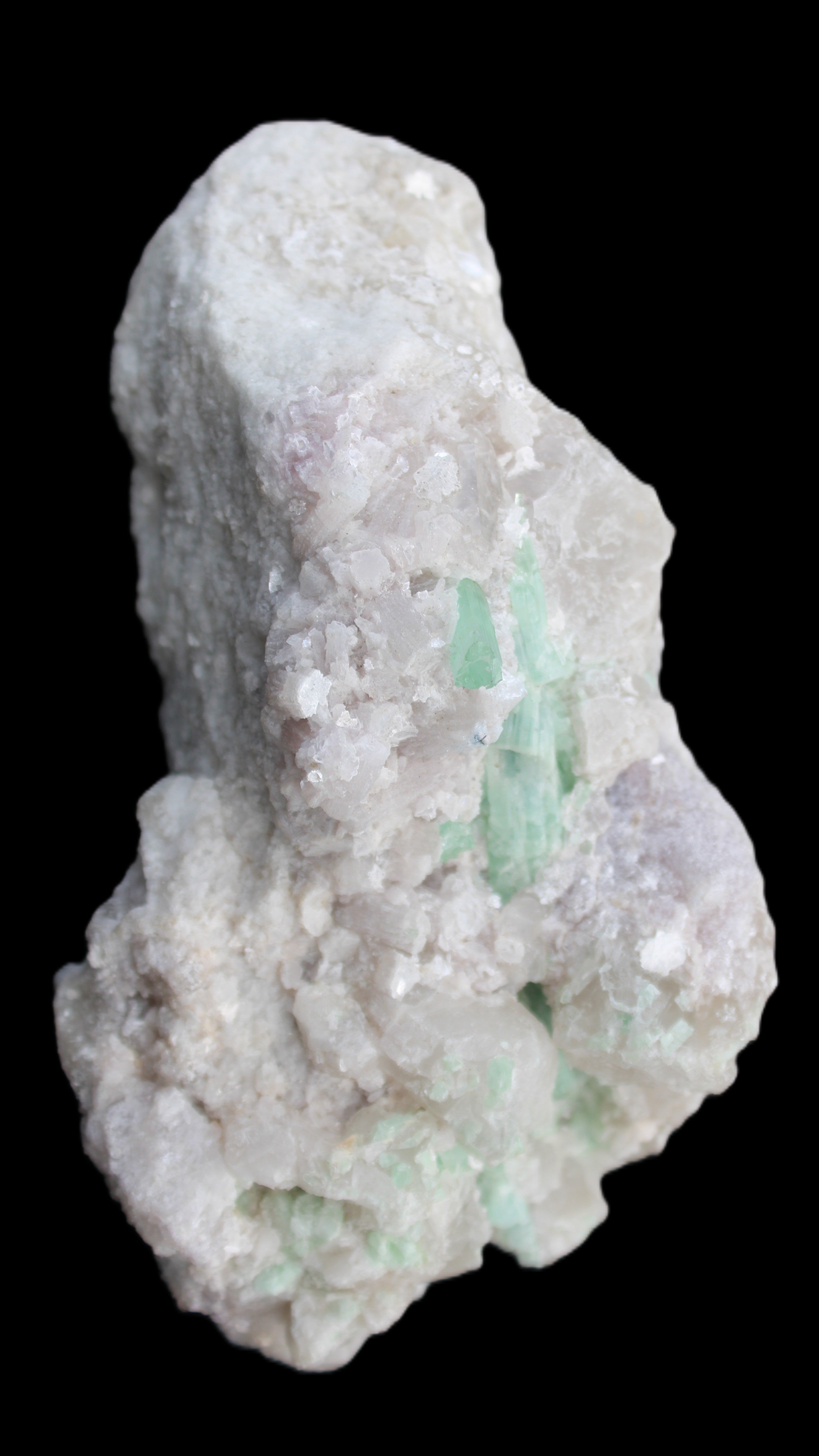 Green and Pink Tourmaline, Feldspar, Lepidolite and Clear Quartz 120*65*65mm 509g in sunlight - Rocks and Things Store