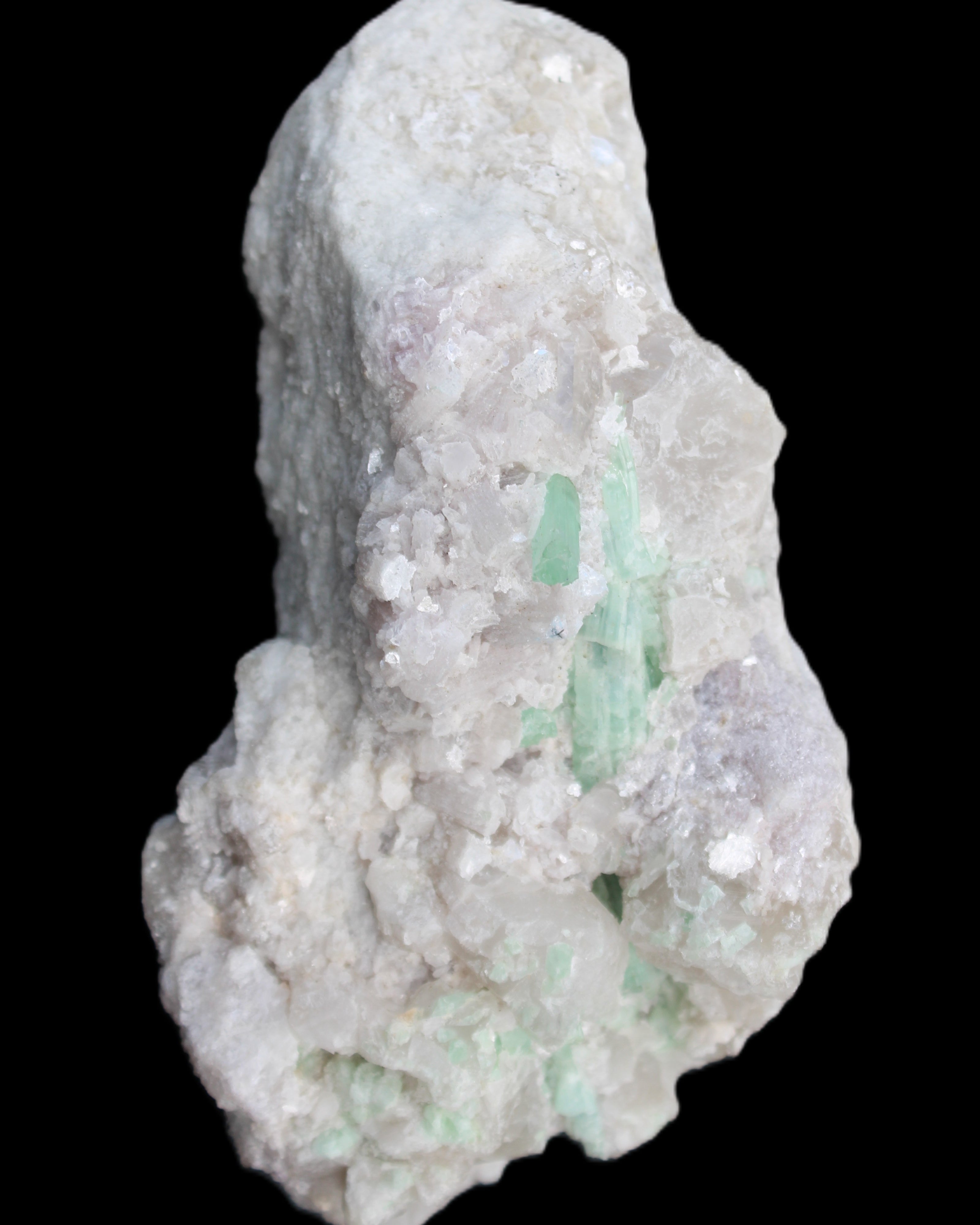 Green and Pink Tourmaline, Feldspar, Lepidolite and Clear Quartz 120*65*65mm 509g in sunlight - Rocks and Things Store