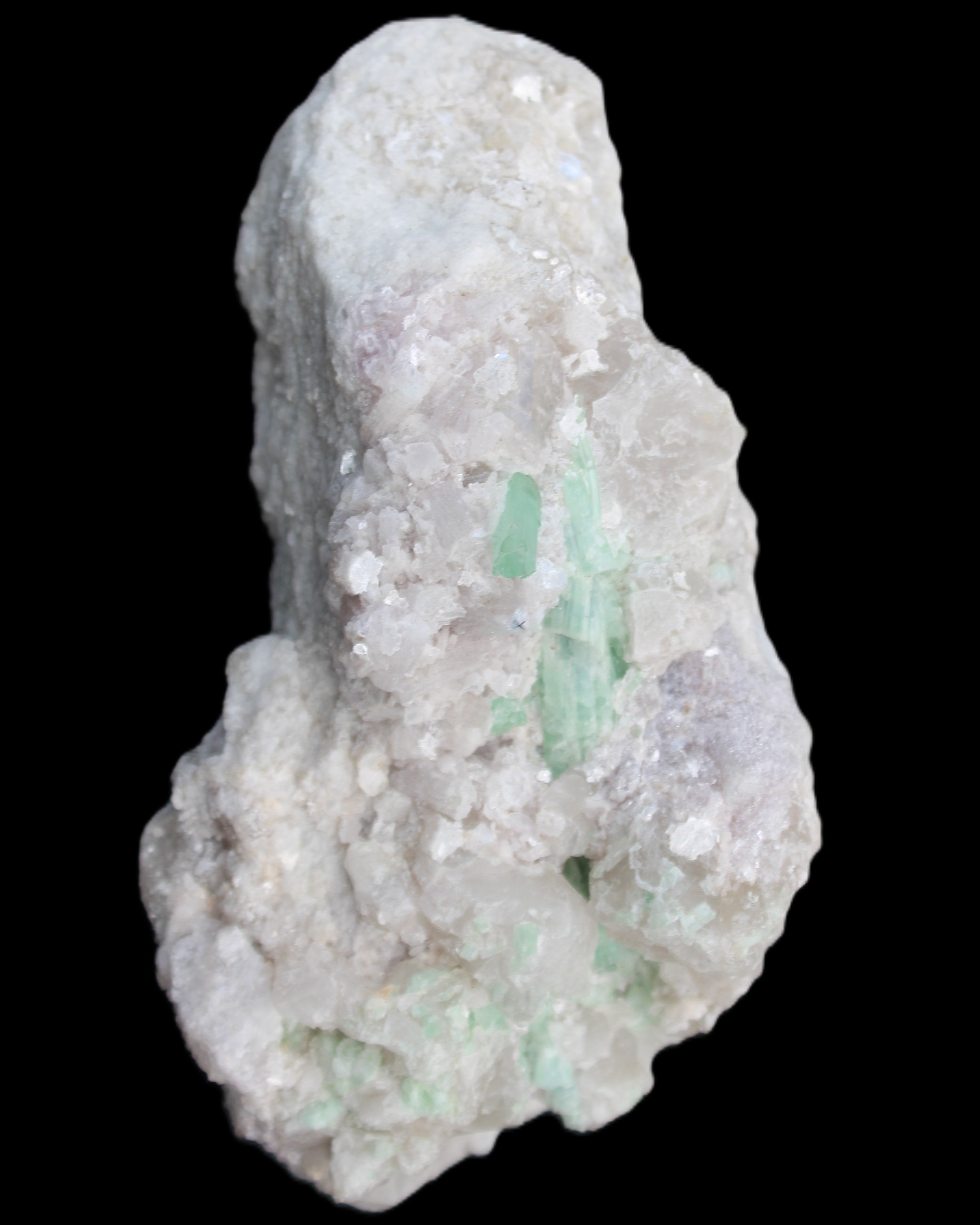 Green and Pink Tourmaline, Feldspar, Lepidolite and Clear Quartz 120*65*65mm 509g in sunlight - Rocks and Things Store