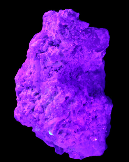 Green and Pink Tourmaline, Lepidolite, Kunzite, Aquamarine, Quartz Feldspar cluster 332g in UV light - Rocks and Things Store