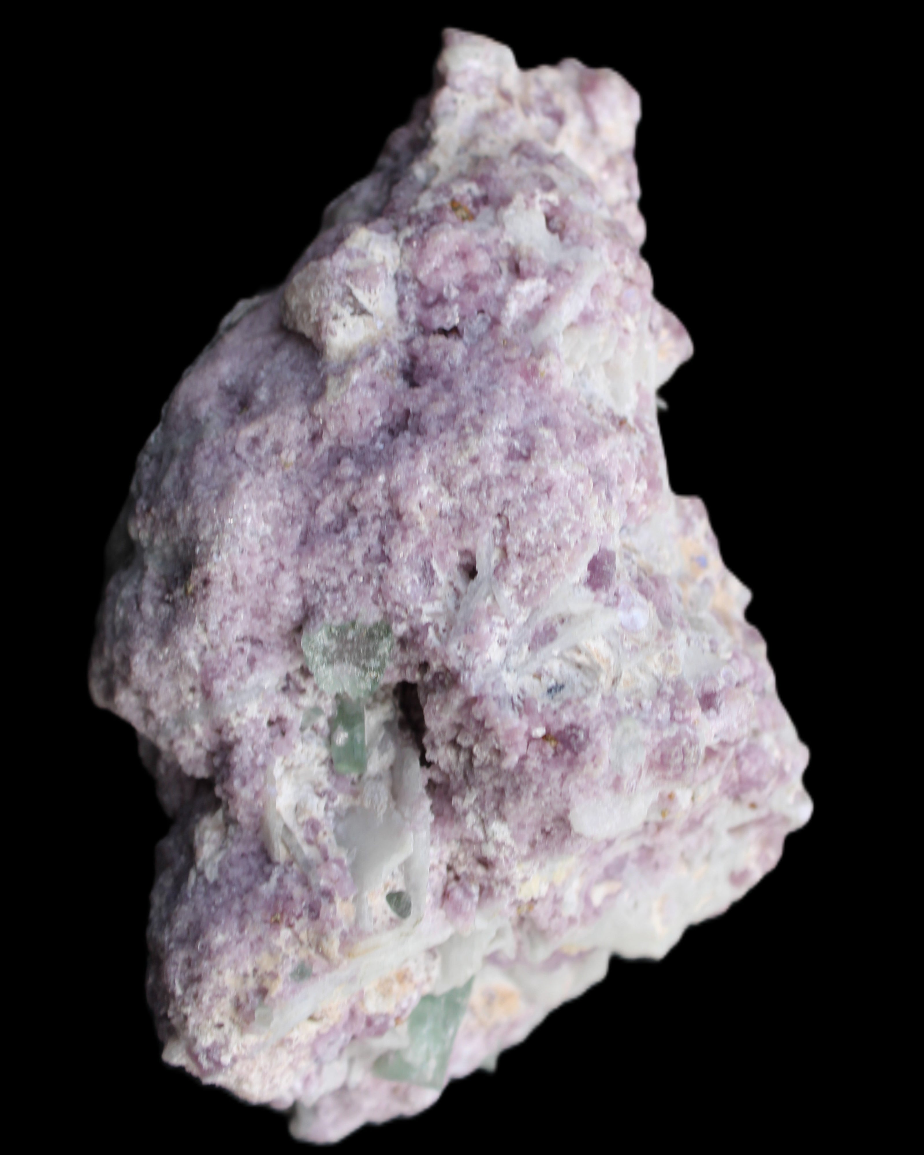 Green and Pink Tourmaline, Lepidolite, Kunzite, Aquamarine, Quartz Feldspar cluster 332g in sunlight - Rocks and Things Store