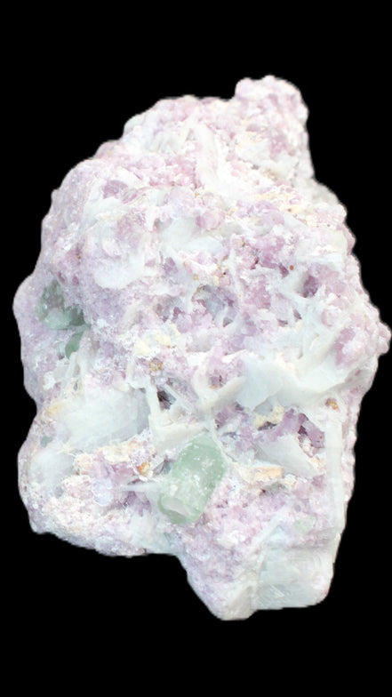Green and Pink Tourmaline, Lepidolite, Kunzite, Aquamarine, Quartz Feldspar cluster 332g in sunlight - Rocks and Things Store