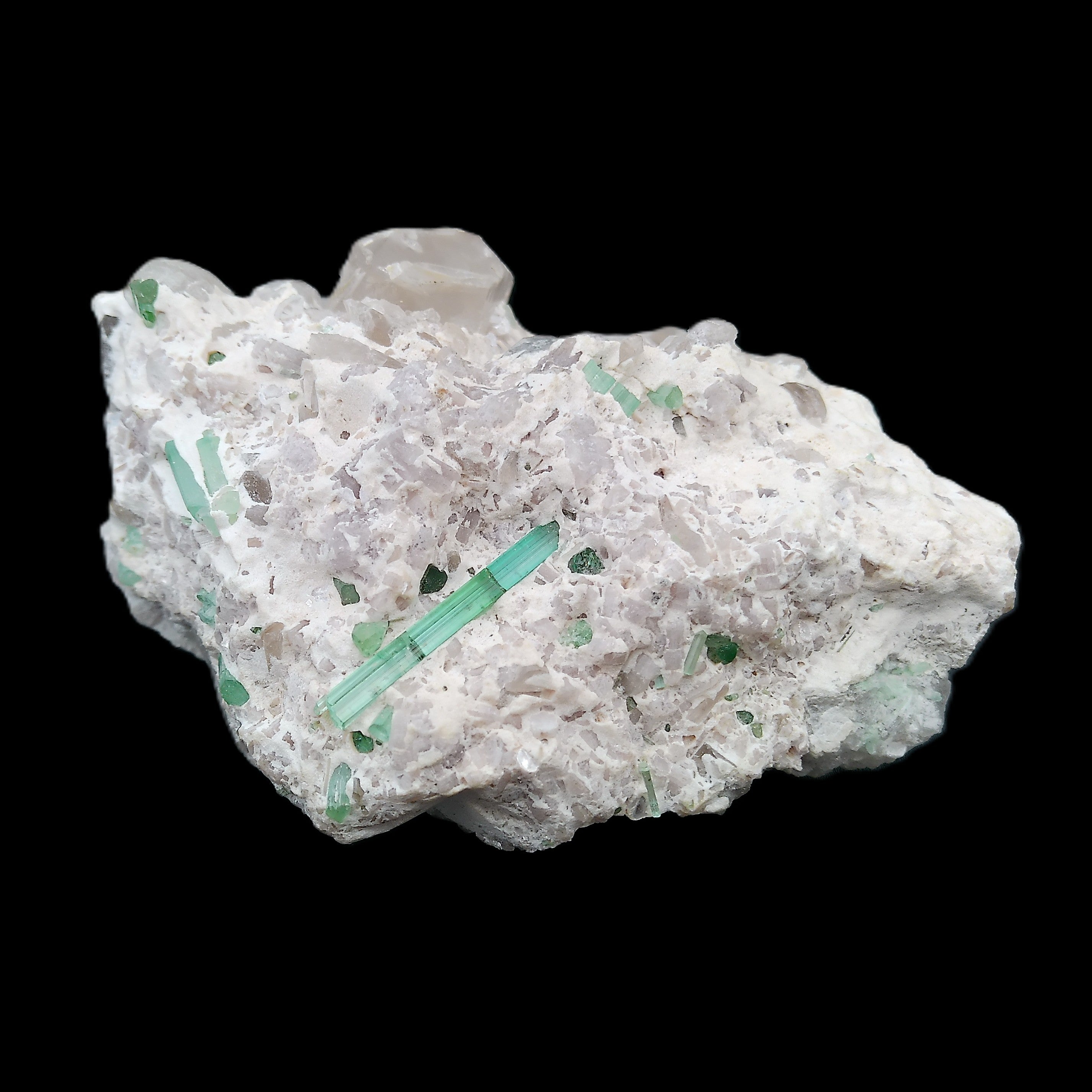 Green and Pink Tourmaline, Double-Terminated Quartz plus more specimen 606g in sunlight - Rocks and Things Store