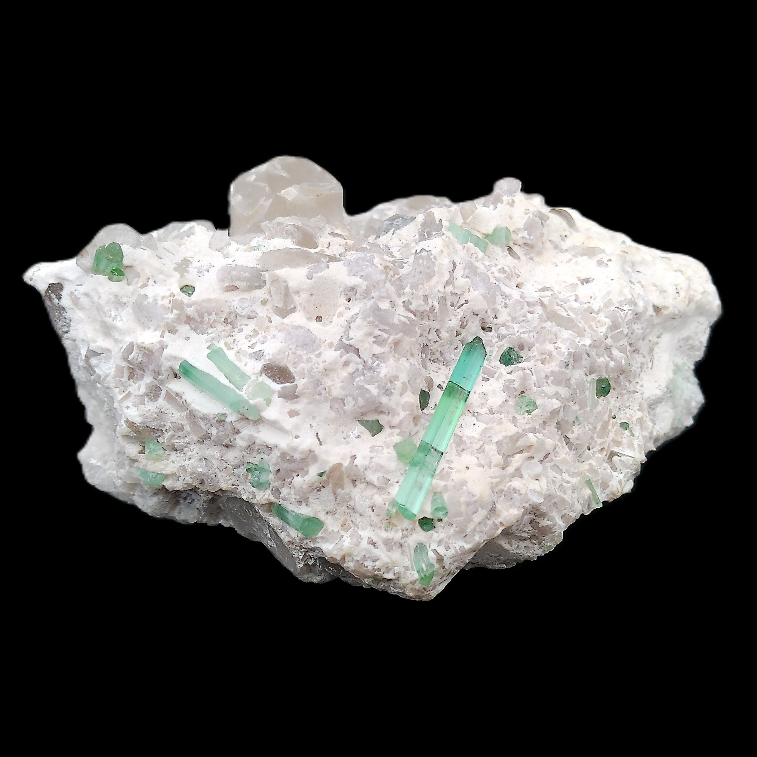 Green and Pink Tourmaline, Double-Terminated Quartz plus more specimen 606g in sunlight - Rocks and Things Store